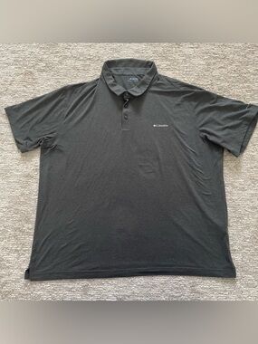 Columbia Golf Polo Shirt Mens Size 2XL Gray Omni-Wick Performance Short Sleeve